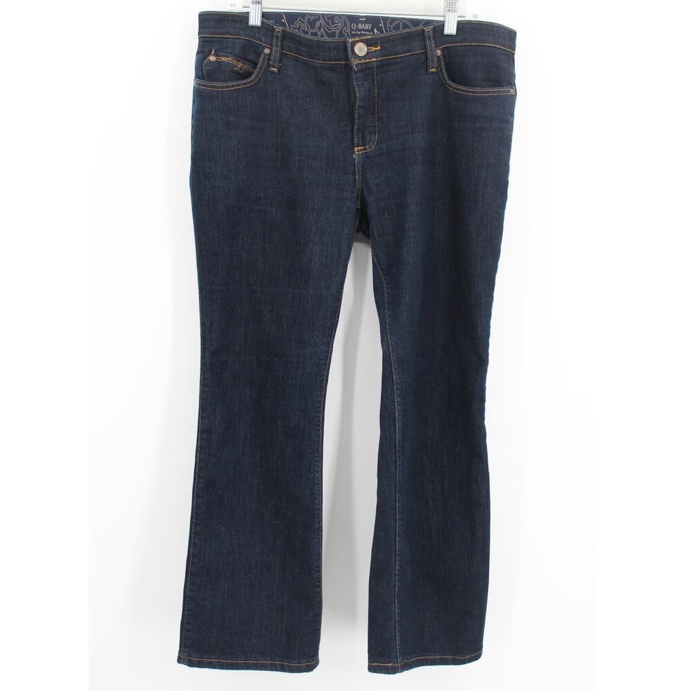 Wrangler Jeans Q-Baby Womens 32/13 x 30 Dark Wash Bootcut Stretch